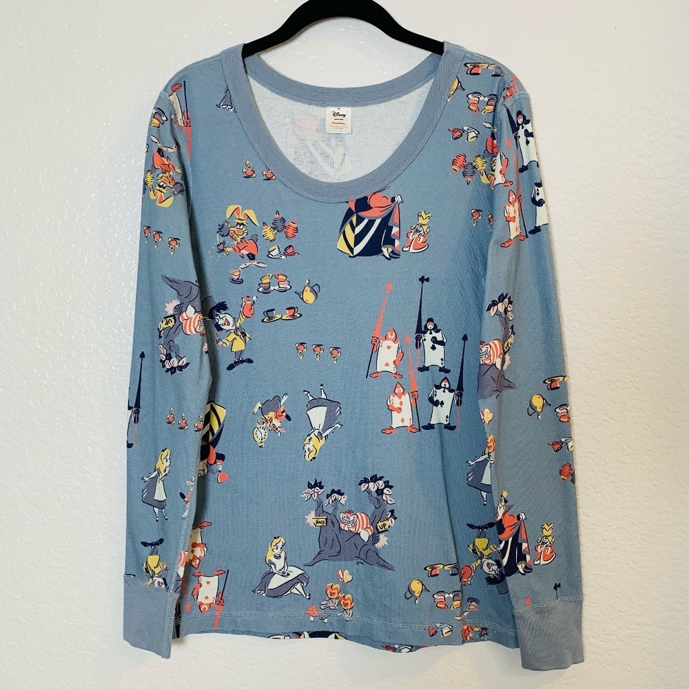 Disney Hanna Andersson Alice in Wonderland Pajama Top Women's Medium Whimsical